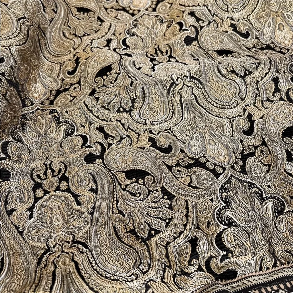 Croscill LUXURY BLACK & GOLD PAISLEY (4PC) Pillow Sham & Euro Sham Set